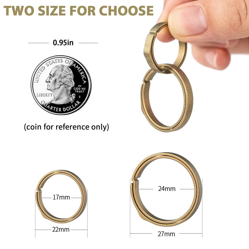 1877 Titanium Key Ring,Side Pushing Split Rings Kit for Keychains,Quick - Picture 2 of 7